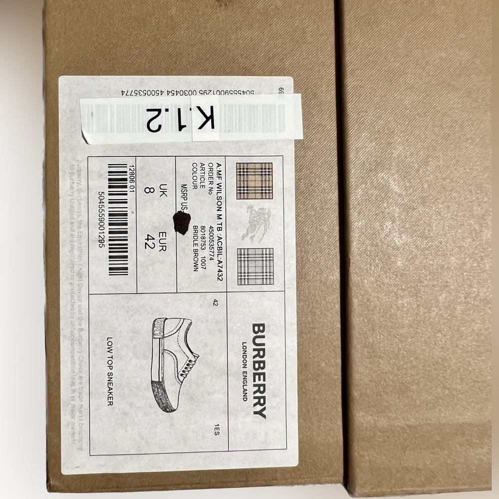 Burberry Bridle Brown Monogram Sneakers - Picture 8 of 13